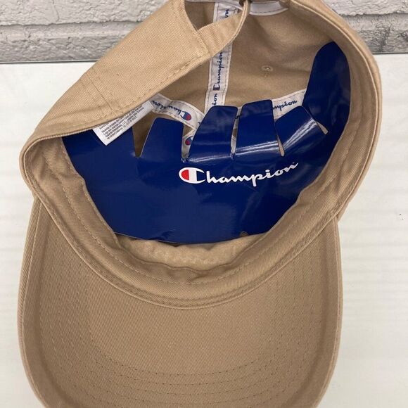 Champion Unisex Tan White Logo Sports Cap Hat OSFA - Picture 5 of 6